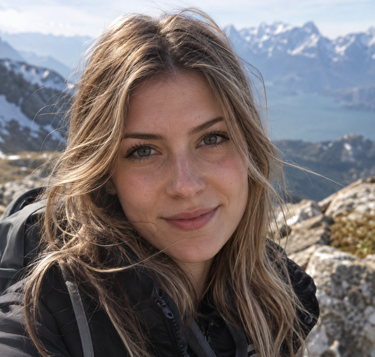Erster, nicht identitätstreuer Versuch eines Alina-Porträts in den Bergen